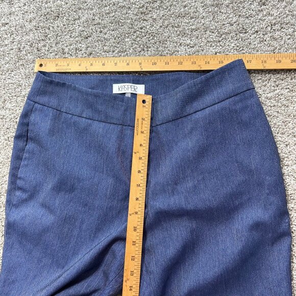 Kasper Womens Denim Trousers Size 12 Mid-Rise Straight Leg Made In Vietnam - Picture 6 of 9